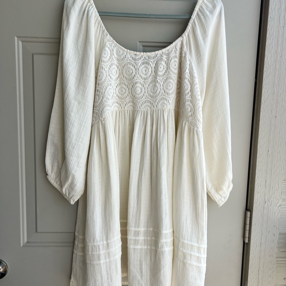 NEW Sanctuary XL White Cotton Peasant Dress Boho Festival Lightweight - Picture 9 of 10